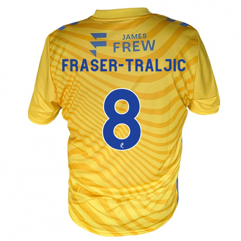 DanxenレディースKali Fraser-Traljic#8ロイヤルブルー 黄アウェイシャツ2026/27ジャージーユニフォーム