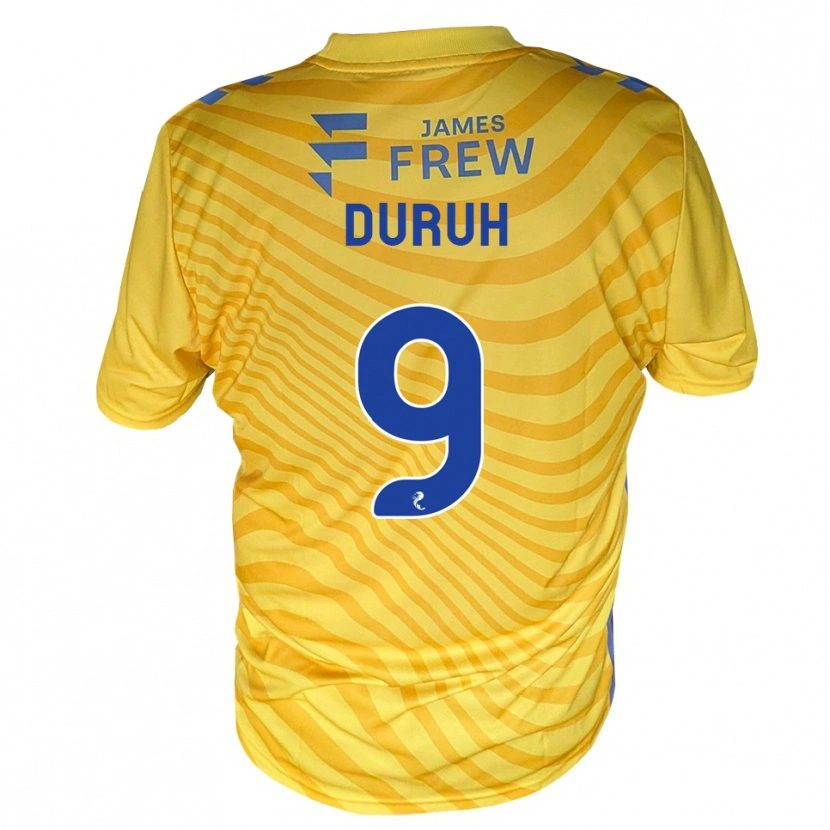 DanxenレディースSamuel Duruh#9ロイヤルブルー 黄アウェイシャツ2026/27ジャージーユニフォーム