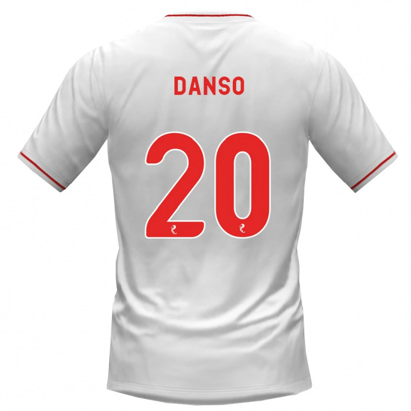 Danxenレディースエマニュエル・ダンソ#20白赤アウェイシャツ2026/27ジャージーユニフォーム