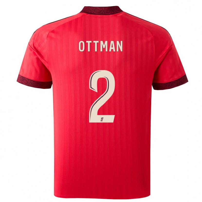DanxenレディースOttman Katırağ#2バーガンディ レッド ホワイトアウェイシャツ2026/27ジャージーユニフォーム