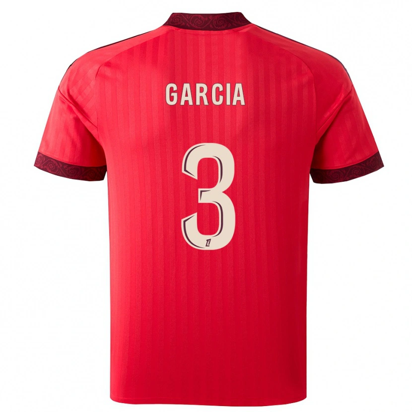 DanxenレディースAngel García#3バーガンディ レッド ホワイトアウェイシャツ2026/27ジャージーユニフォーム