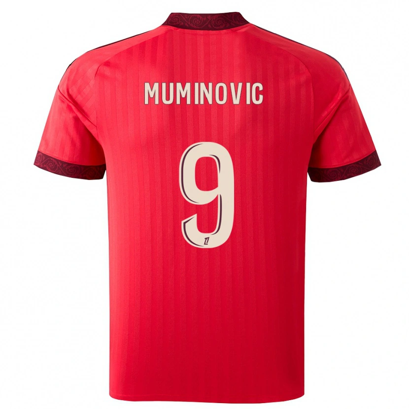 DanxenレディースAjdin Muminovic#9バーガンディ レッド ホワイトアウェイシャツ2026/27ジャージーユニフォーム