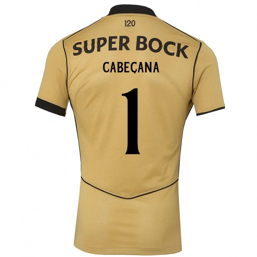 DanxenレディースJoaquim Cabeçana#1ゴールデンロッド ブラックアウェイシャツ2026/27ジャージーユニフォーム