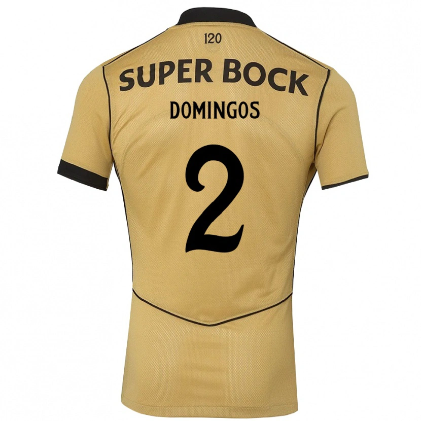 DanxenレディースEstefânio#2ゴールデンロッド ブラックアウェイシャツ2026/27ジャージーユニフォーム