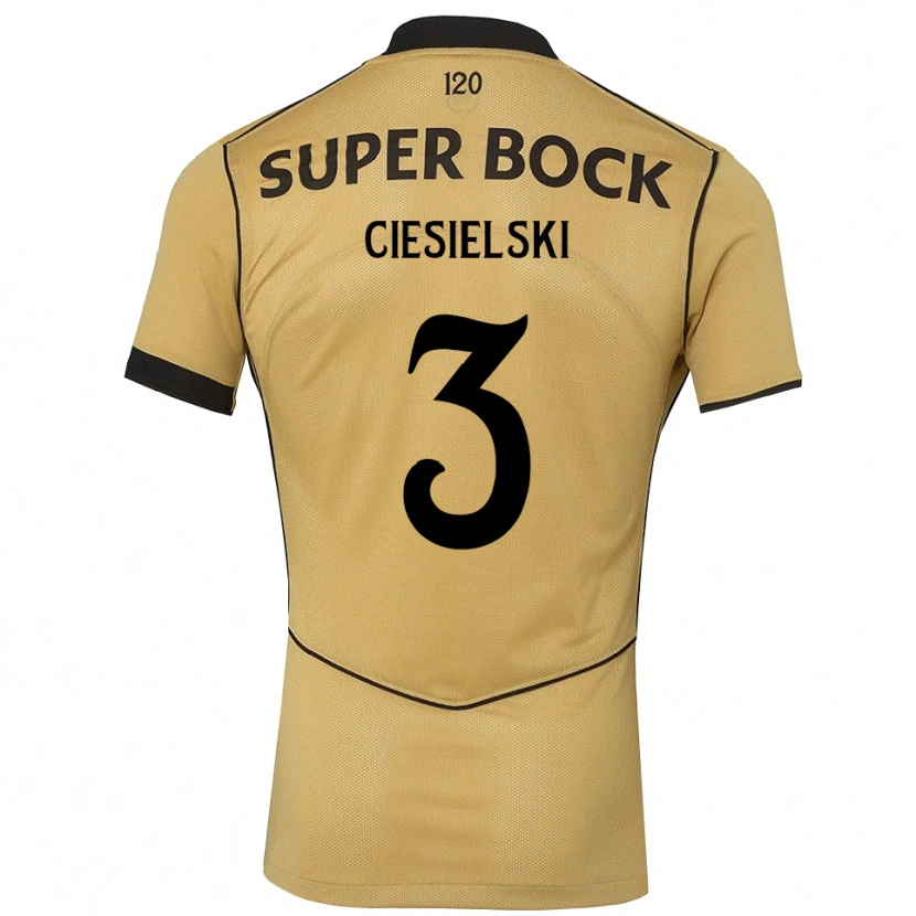 Danxenレディースダニエル・シェシェルスキー#3ゴールデンロッド ブラックアウェイシャツ2026/27ジャージーユニフォーム