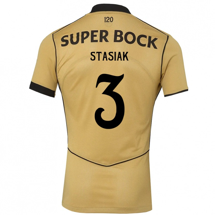Danxenレディースヤクブ・スタージャック#3ゴールデンロッド ブラックアウェイシャツ2026/27ジャージーユニフォーム