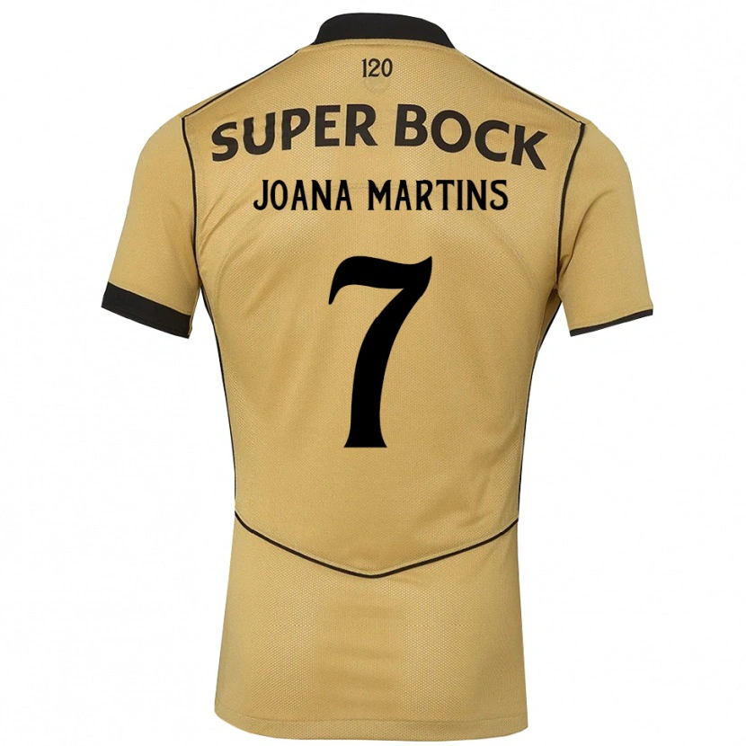 Danxenレディースジョアナ・マルティンス#7ゴールデンロッド ブラックアウェイシャツ2026/27ジャージーユニフォーム