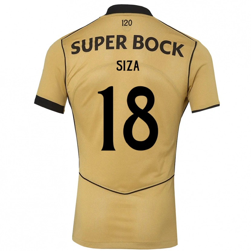 DanxenレディースSergio Siza#18ゴールデンロッド ブラックアウェイシャツ2026/27ジャージーユニフォーム