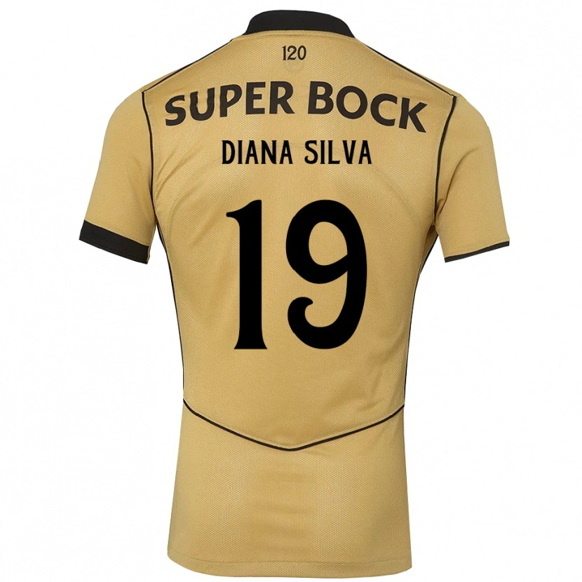 Danxenレディースダイアナ・シルバ #19ゴールデンロッド ブラックアウェイシャツ2026/27ジャージーユニフォーム