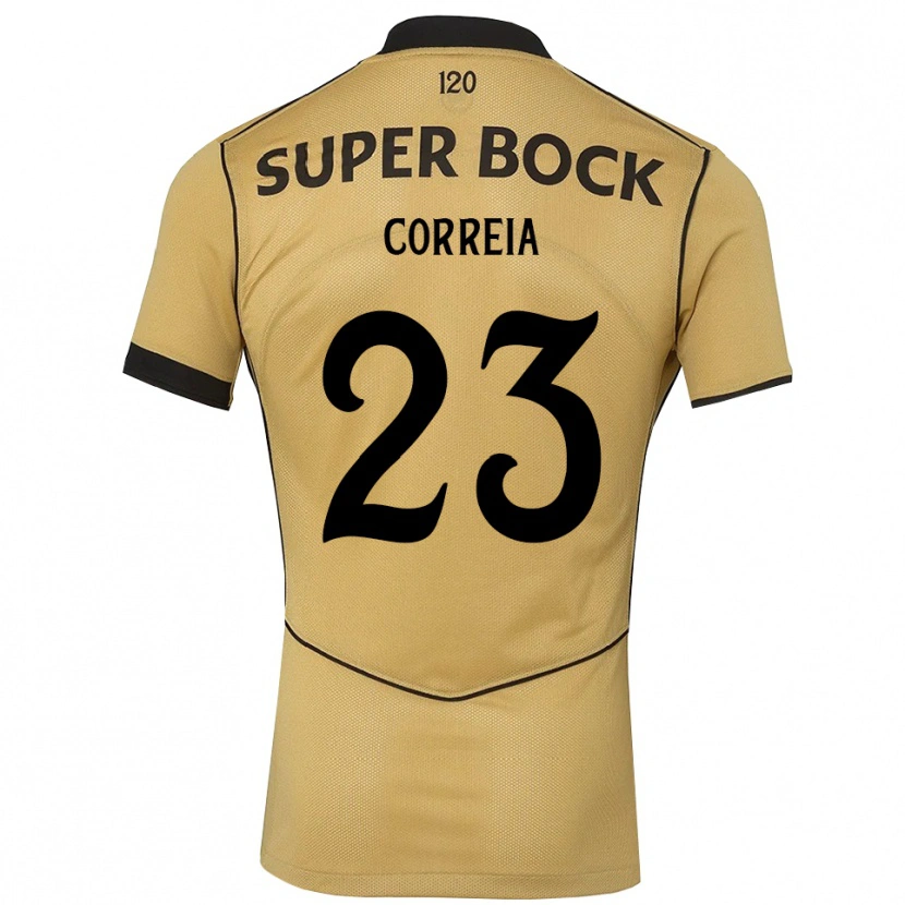 DanxenレディースDuarte Correia#23ゴールデンロッド ブラックアウェイシャツ2026/27ジャージーユニフォーム