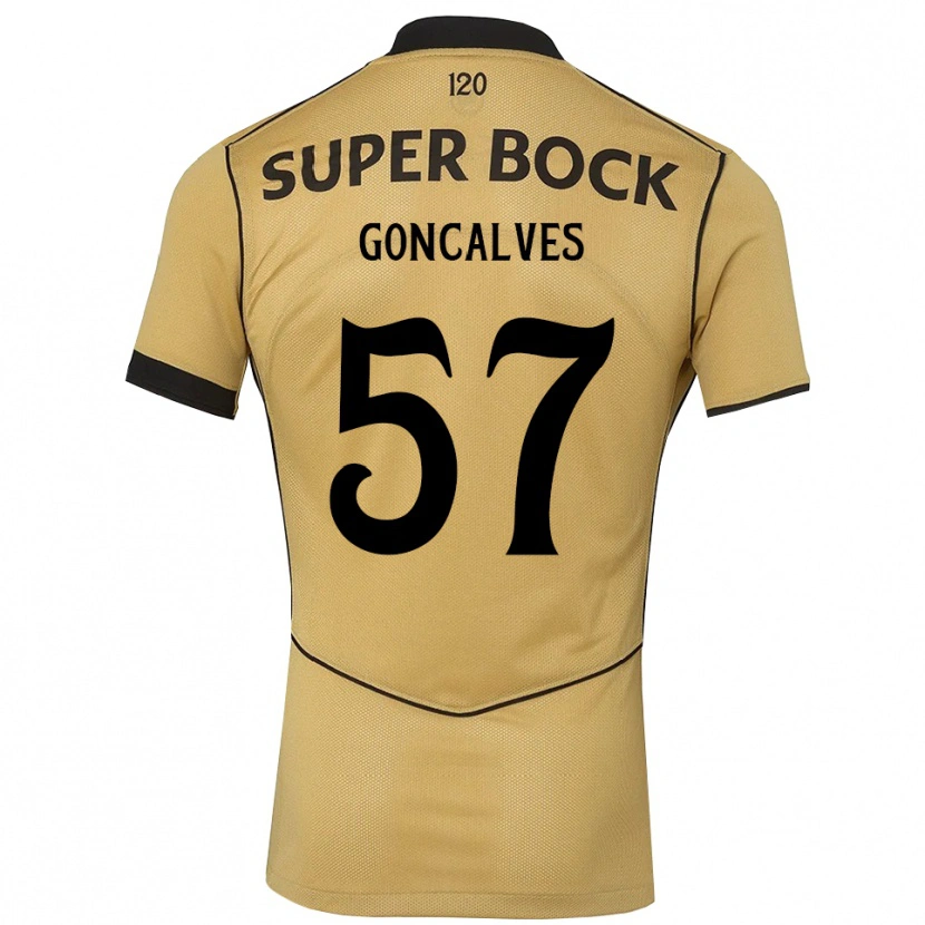 DanxenレディースInês Gonçalves#57ゴールデンロッド ブラックアウェイシャツ2026/27ジャージーユニフォーム
