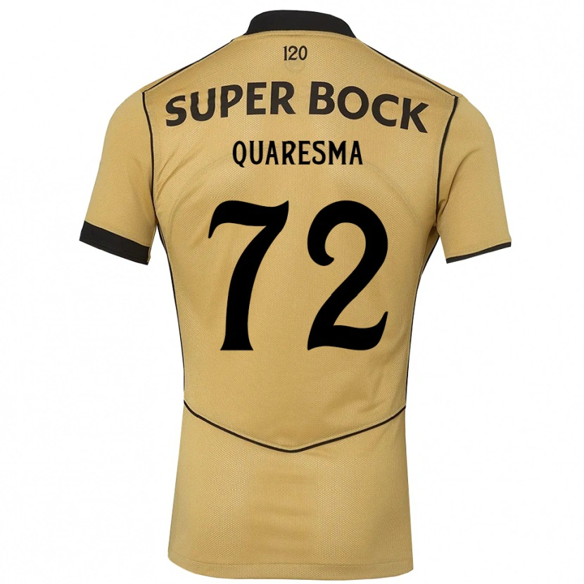 Danxenレディースエドゥアルド・クアレスマ#72ゴールデンロッド ブラックアウェイシャツ2026/27ジャージーユニフォーム