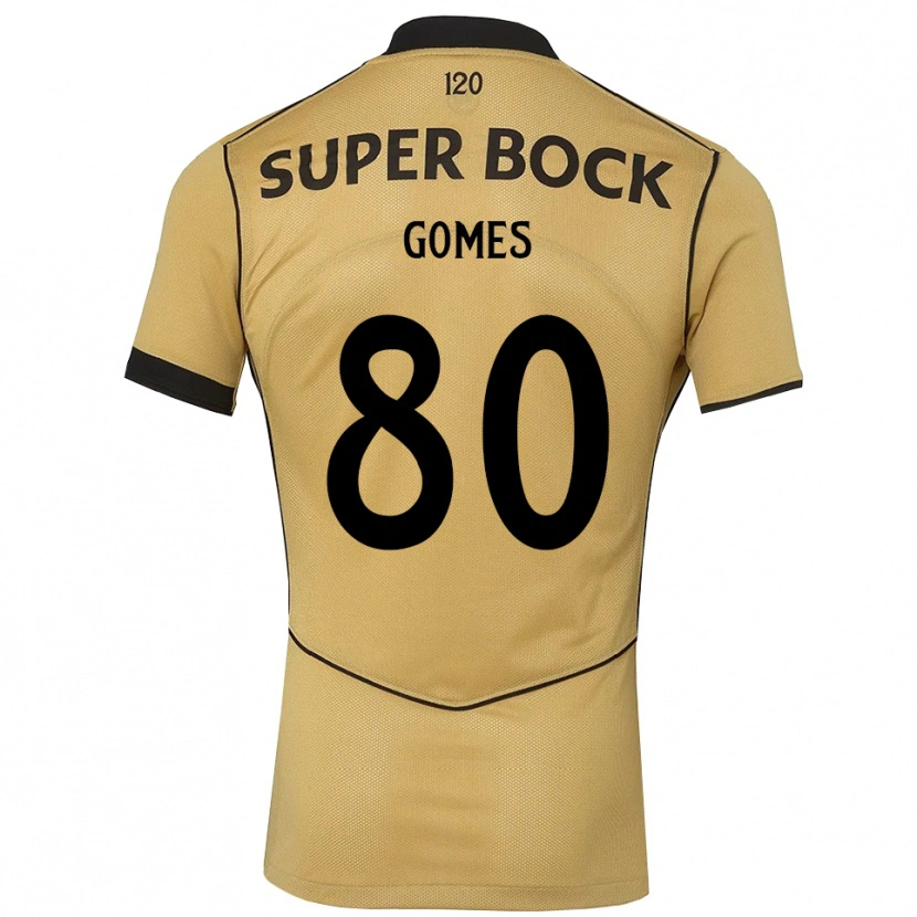 Danxenレディースルイス・ゴメス#80ゴールデンロッド ブラックアウェイシャツ2026/27ジャージーユニフォーム