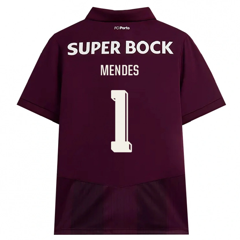 DanxenレディースFrancisco Mendes#1バーガンディ ホワイトアウェイシャツ2026/27ジャージーユニフォーム