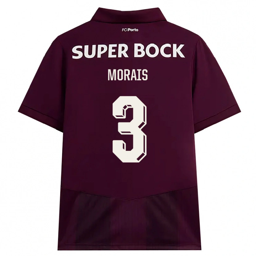DanxenレディースRodrigo Morais#3バーガンディ ホワイトアウェイシャツ2026/27ジャージーユニフォーム