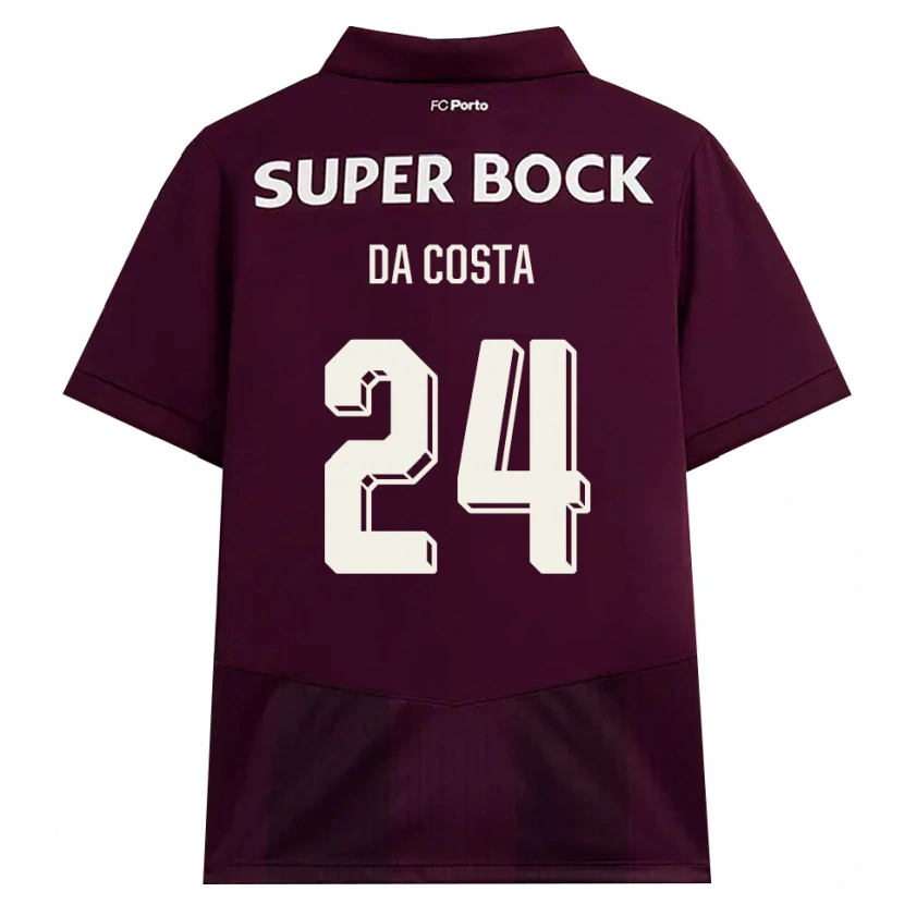 DanxenレディースSeif Da Costa#24バーガンディ ホワイトアウェイシャツ2026/27ジャージーユニフォーム