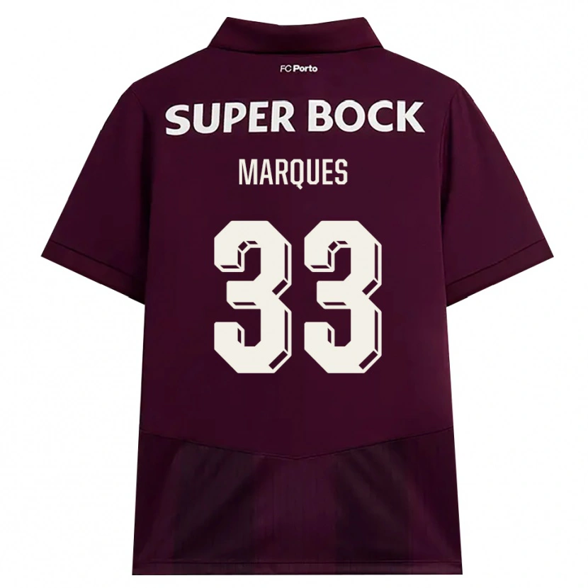 DanxenレディースBárbara Marques#33バーガンディ ホワイトアウェイシャツ2026/27ジャージーユニフォーム