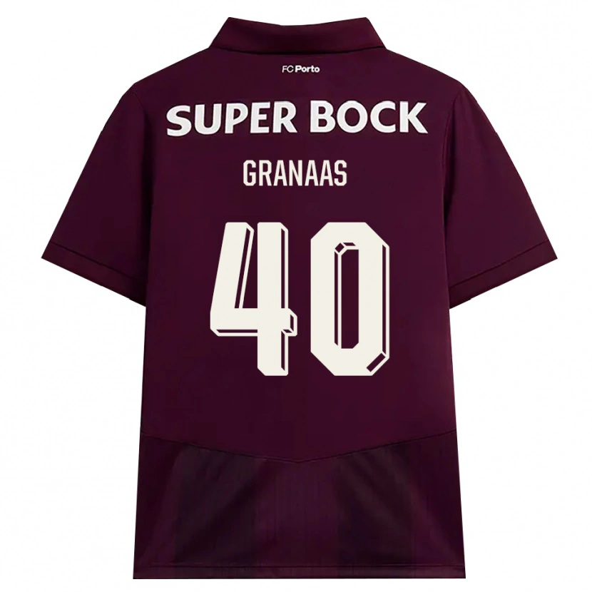 DanxenレディースEirik Granaas#40バーガンディ ホワイトアウェイシャツ2026/27ジャージーユニフォーム