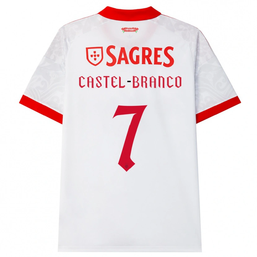 DanxenレディースDiego Castel-Branco#7ホワイト レッド イエローアウェイシャツ2026/27ジャージーユニフォーム