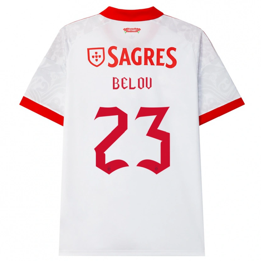 DanxenレディースSevastian Belov#23ホワイト レッド イエローアウェイシャツ2026/27ジャージーユニフォーム