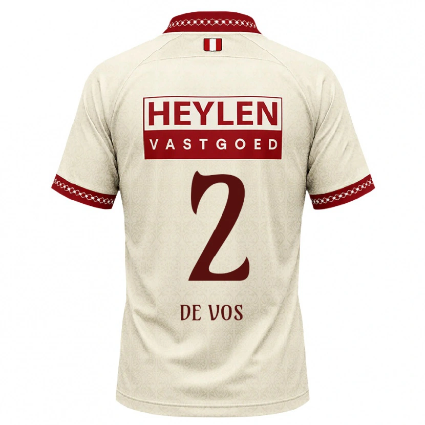 DanxenレディースLucas De Vos#2ベージュ レッドアウェイシャツ2026/27ジャージーユニフォーム
