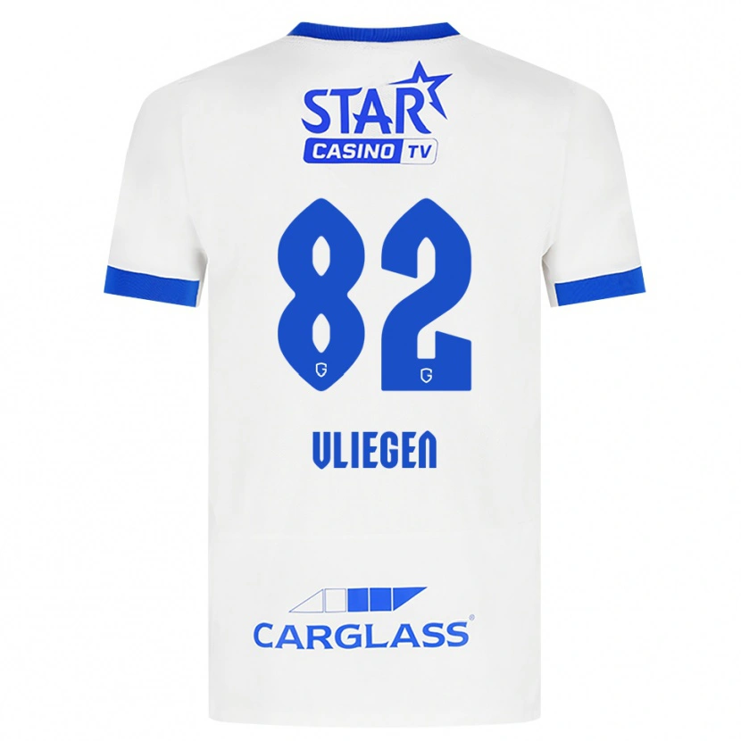 DanxenレディースOlivier Vliegen#82ホワイト ブルーアウェイシャツ2026/27ジャージーユニフォーム