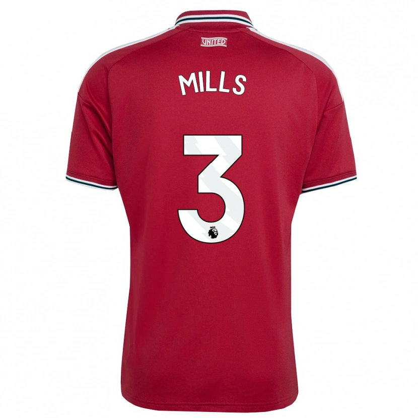 DanxenキッズAlbert Mills#3レッド イエロー ホワイトホームシャツ2026/27ジャージーユニフォーム