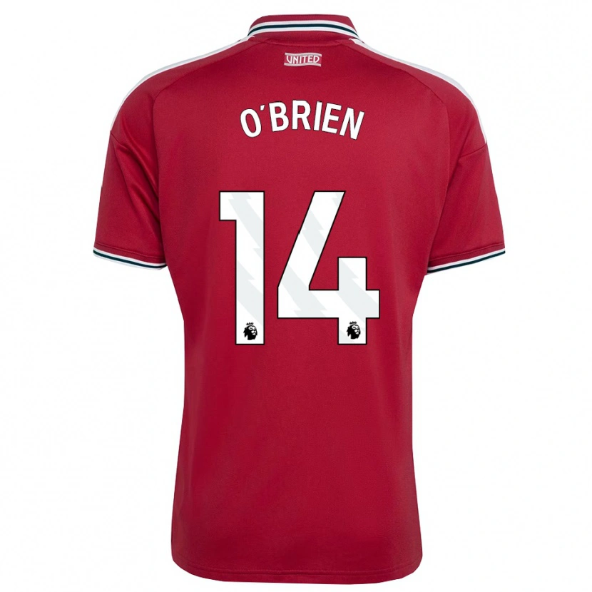 DanxenキッズSam O'brien#14レッド イエロー ホワイトホームシャツ2026/27ジャージーユニフォーム