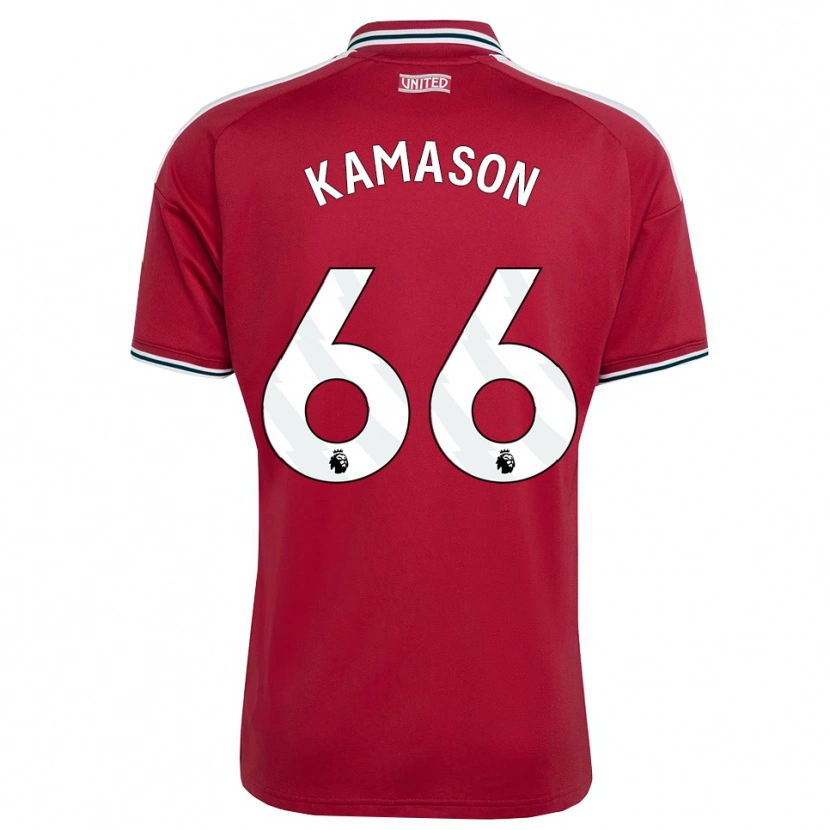 DanxenキッズJaydan Kamason#66レッド イエロー ホワイトホームシャツ2026/27ジャージーユニフォーム