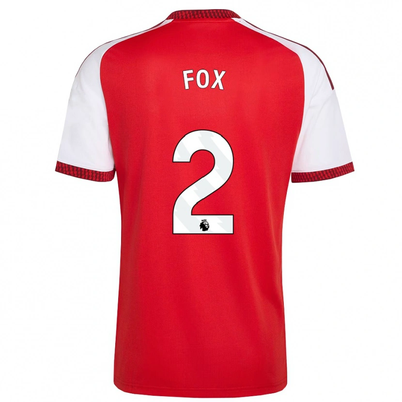 Danxenキッズエミリー・フォックス#2レッド ホワイトブラックホームシャツ2026/27ジャージーユニフォーム