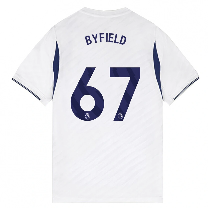 DanxenキッズJun'ai Byfield#67ホワイト レッド パープルホームシャツ2026/27ジャージーユニフォーム