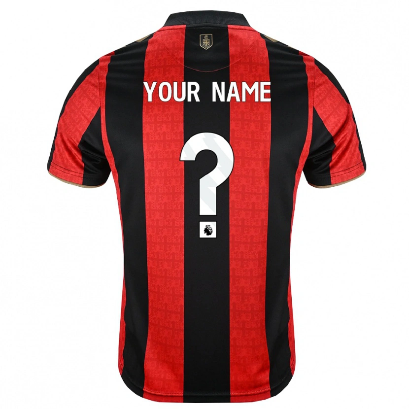 Danxenキッズあなたの名前#0ゴールデンロッド レッド ブラックホームシャツ2026/27ジャージーユニフォーム