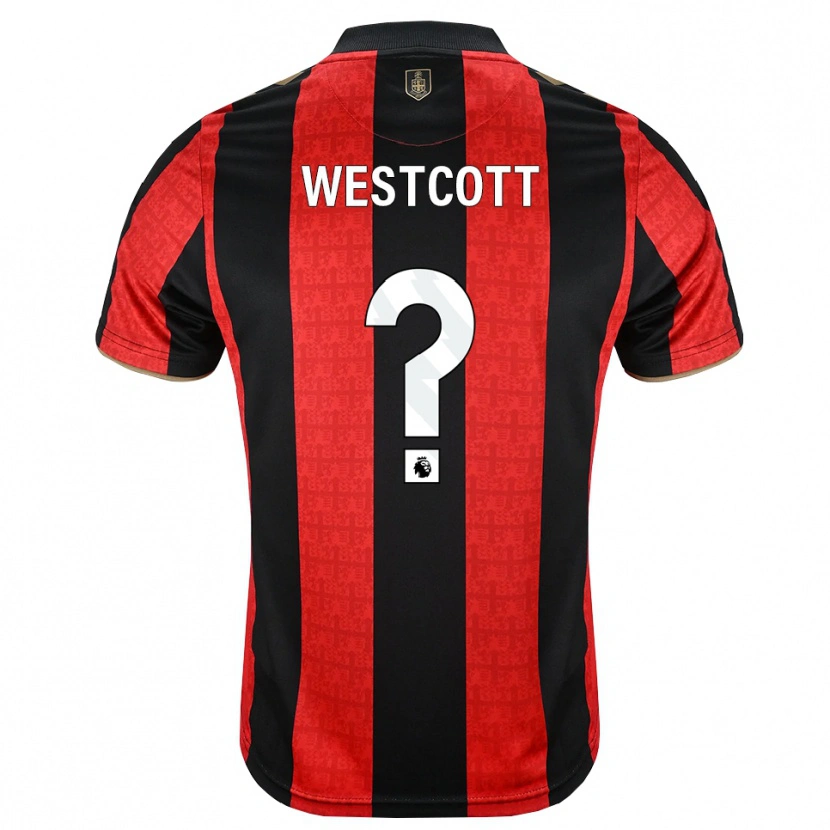 DanxenキッズBen Westcott#0ゴールデンロッド レッド ブラックホームシャツ2026/27ジャージーユニフォーム