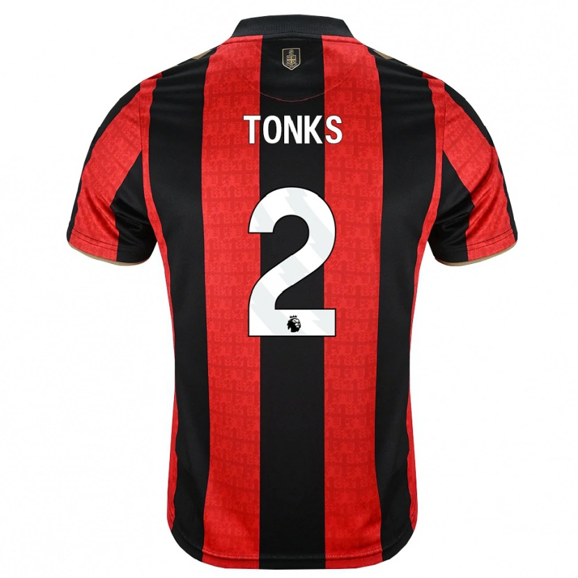 DanxenキッズFinn Tonks#2ゴールデンロッド レッド ブラックホームシャツ2026/27ジャージーユニフォーム