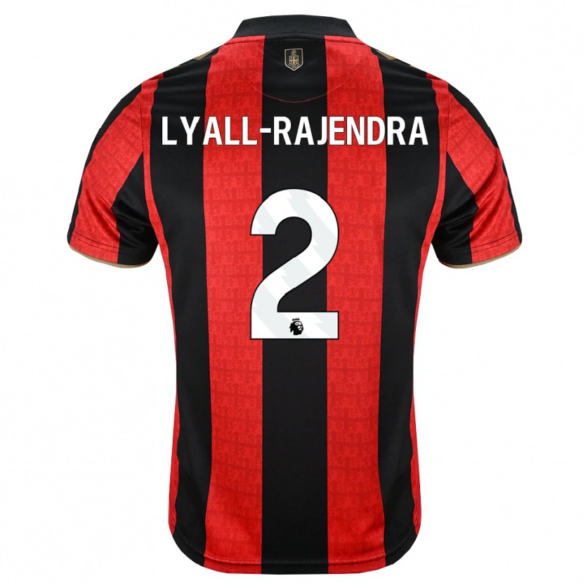 DanxenキッズMax Lyall-Rajendra#2ゴールデンロッド レッド ブラックホームシャツ2026/27ジャージーユニフォーム
