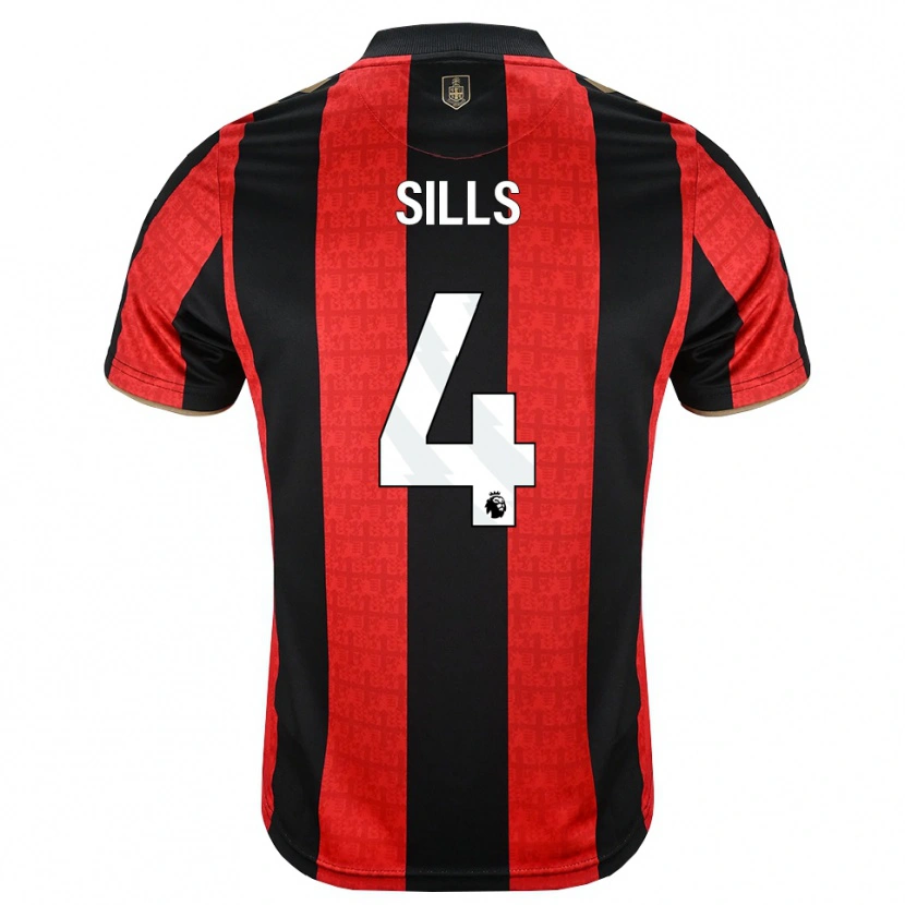DanxenキッズEthan Sills#4ゴールデンロッド レッド ブラックホームシャツ2026/27ジャージーユニフォーム