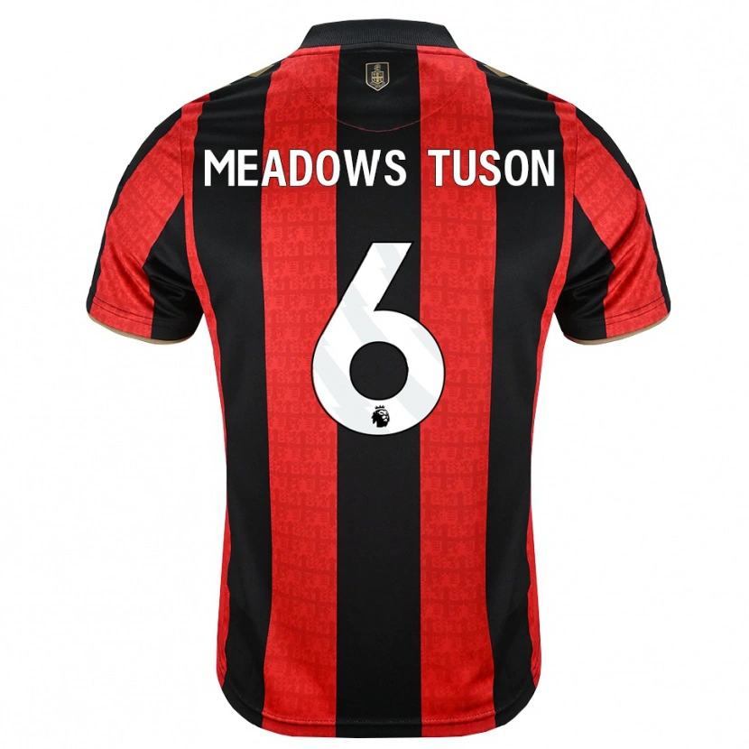 DanxenキッズFreya Meadows Tuson#6ゴールデンロッド レッド ブラックホームシャツ2026/27ジャージーユニフォーム