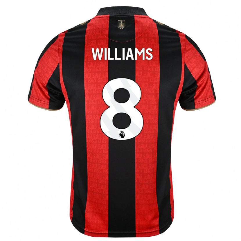 DanxenキッズPhoebe Williams#8ゴールデンロッド レッド ブラックホームシャツ2026/27ジャージーユニフォーム