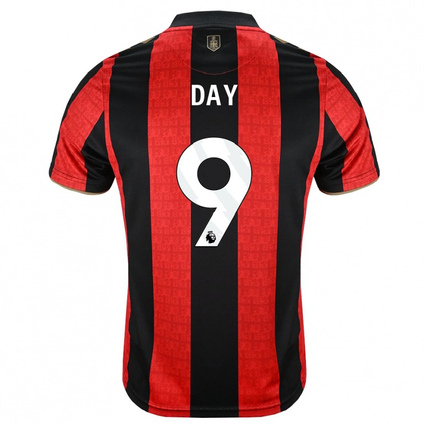 DanxenキッズJonny Day#9ゴールデンロッド レッド ブラックホームシャツ2026/27ジャージーユニフォーム