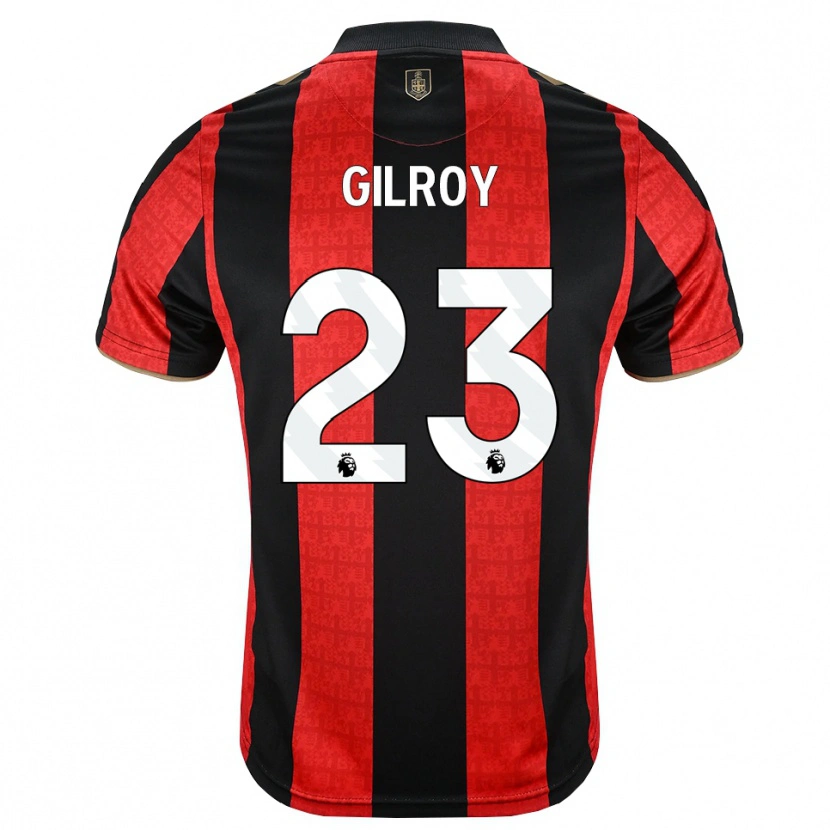 DanxenキッズChloe Gilroy#23ゴールデンロッド レッド ブラックホームシャツ2026/27ジャージーユニフォーム