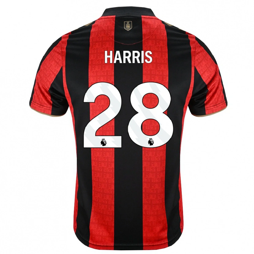 DanxenキッズCharlotte Harris#28ゴールデンロッド レッド ブラックホームシャツ2026/27ジャージーユニフォーム
