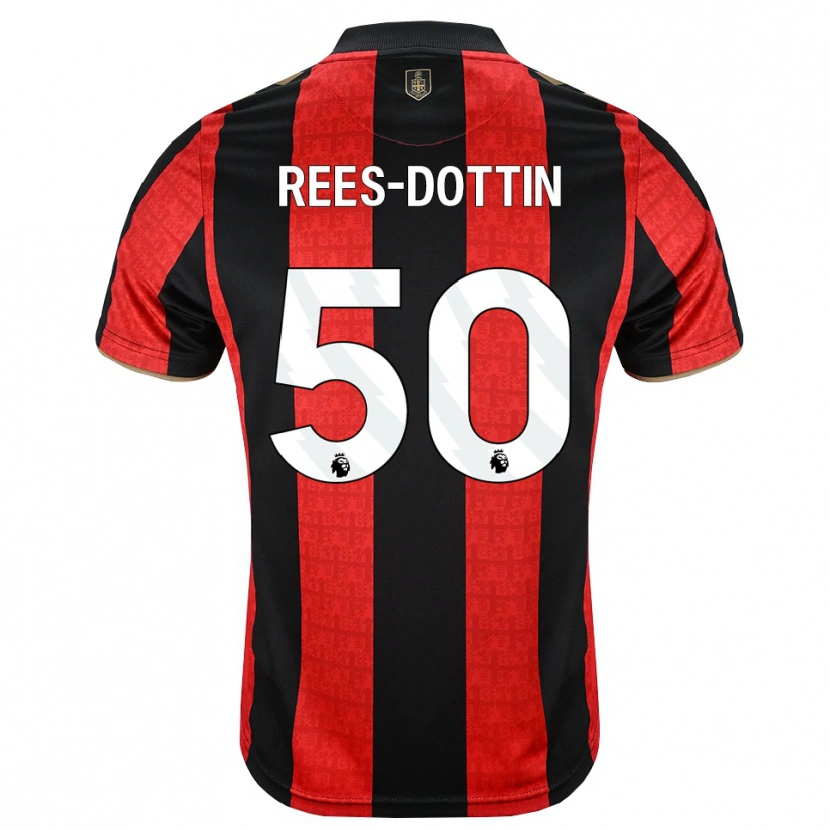 DanxenキッズRemy Rees-Dottin#50ゴールデンロッド レッド ブラックホームシャツ2026/27ジャージーユニフォーム