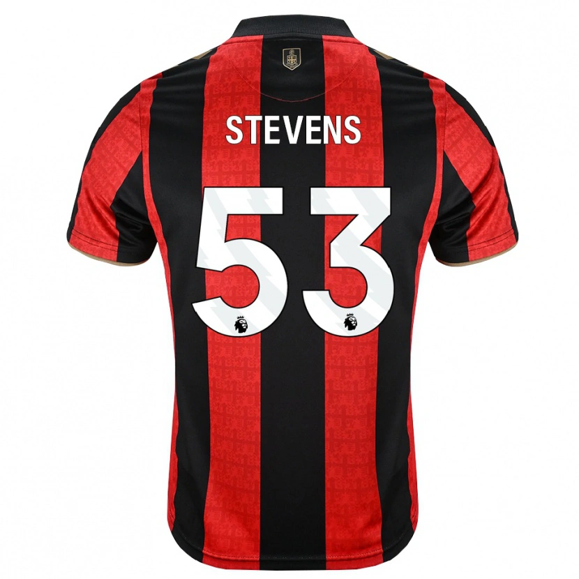 DanxenキッズCharlie Stevens#53ゴールデンロッド レッド ブラックホームシャツ2026/27ジャージーユニフォーム