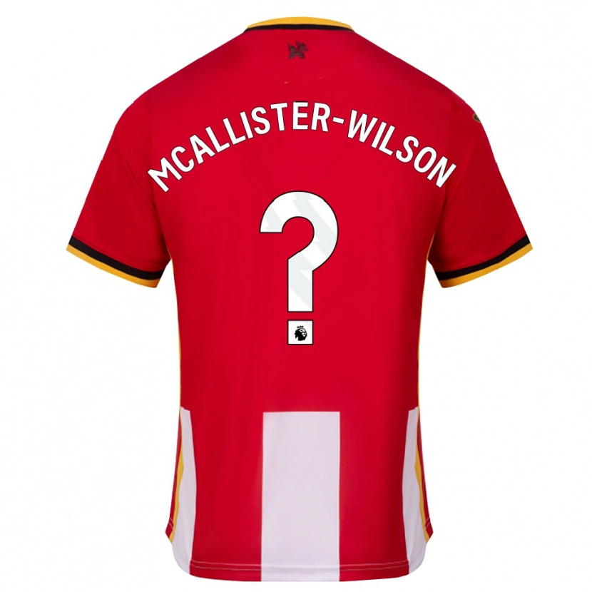DanxenキッズZack Mcallister-Wilson#0イエロー ブラック レッドホームシャツ2026/27ジャージーユニフォーム