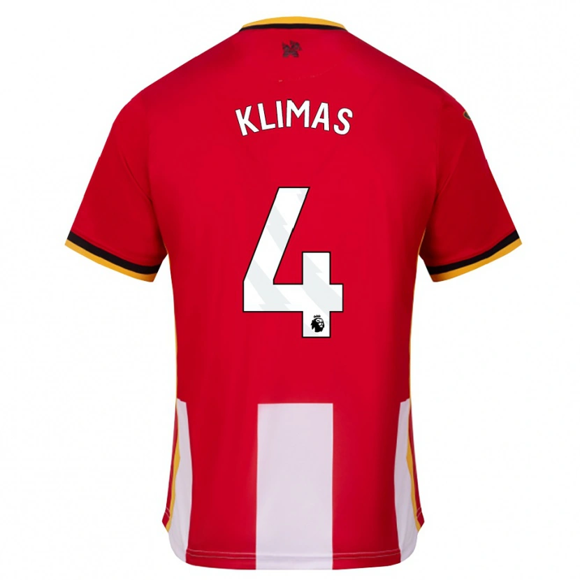 DanxenキッズMatas Klimas#4イエロー ブラック レッドホームシャツ2026/27ジャージーユニフォーム