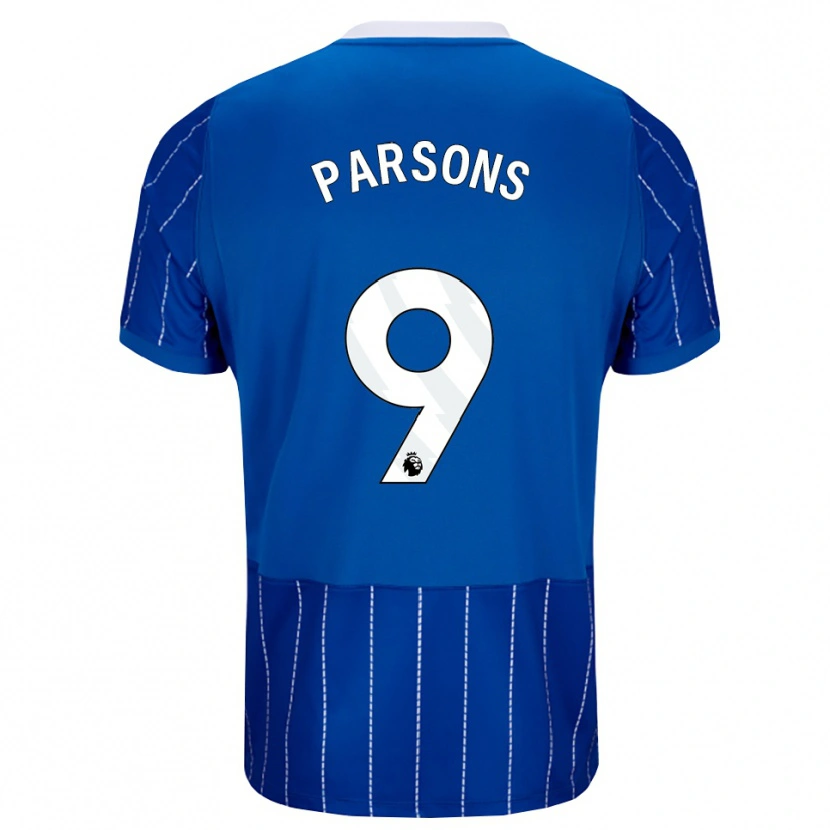 DanxenキッズJacob Parsons#9ミディアムブルー ホワイトホームシャツ2026/27ジャージーユニフォーム