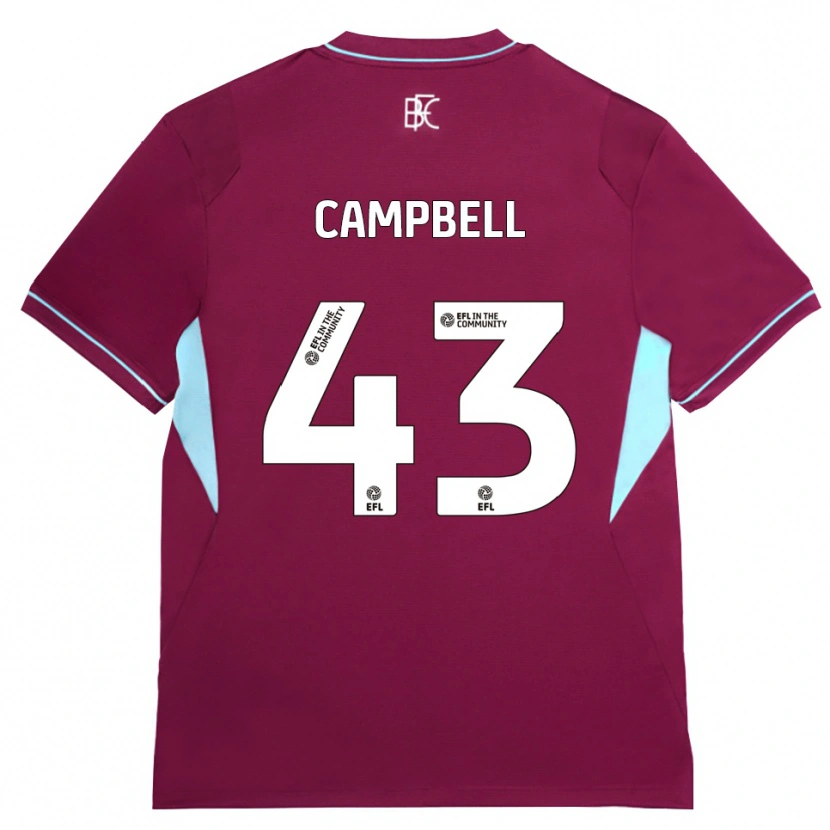 DanxenキッズMurray Campbell#43バーガンディ グリーンホームシャツ2026/27ジャージーユニフォーム