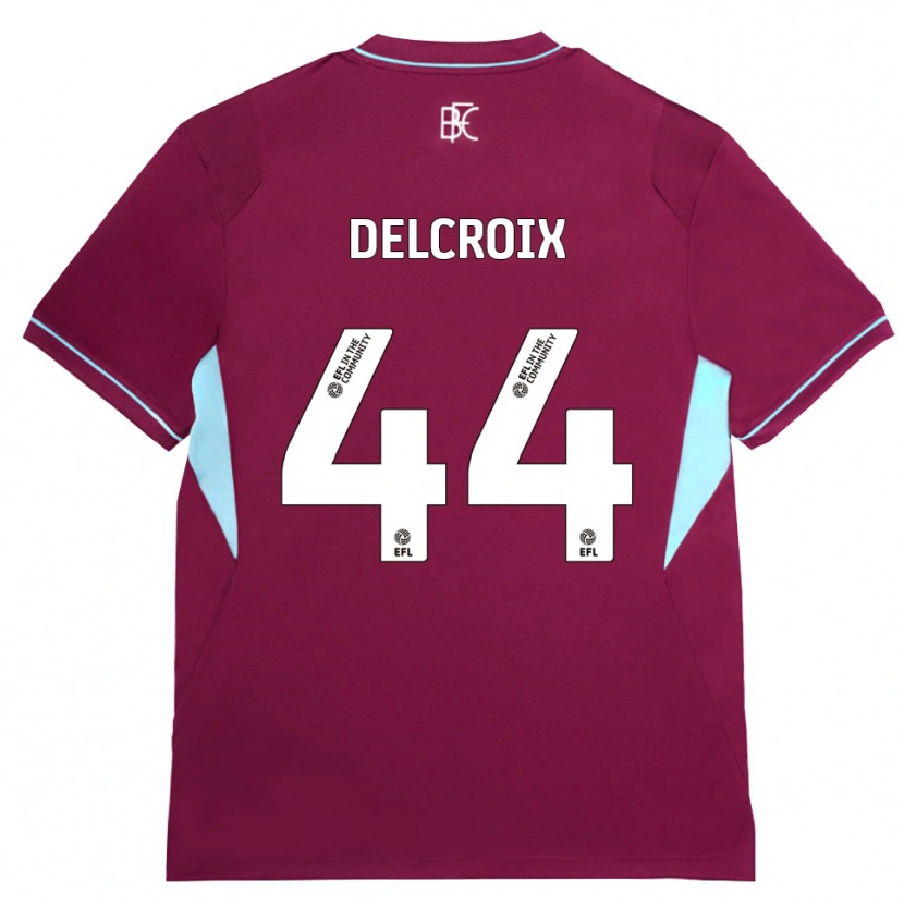 Danxenキッズハネス・デルクロイクス#44バーガンディ グリーンホームシャツ2026/27ジャージーユニフォーム