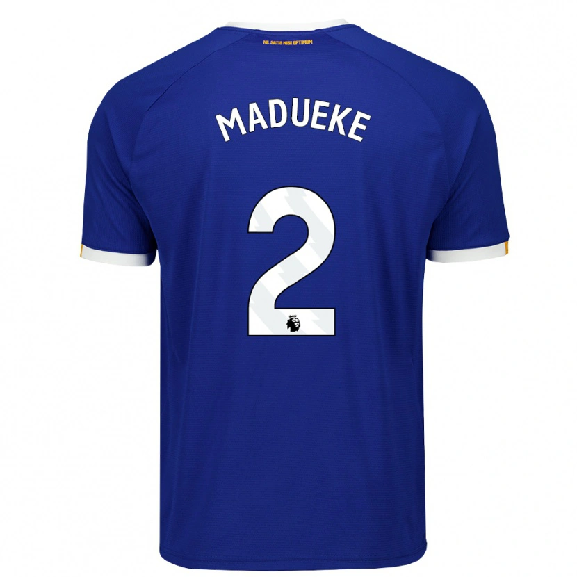 DanxenキッズDivine Madueke#2ブルー ホワイトイエローホームシャツ2026/27ジャージーユニフォーム
