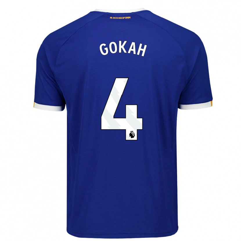 DanxenキッズReuben Gokah#4ブルー ホワイトイエローホームシャツ2026/27ジャージーユニフォーム